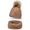 PaMaMi Dámska súprava čiapka + šál | camel PZ-220/055