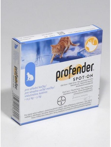 Profender Spot-On pre stredné mačky 2 x 0,7 ml