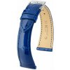 Kožený remienok Hirsch London L 04207082-2, modrý, aligátorová koža, dĺžka L, Quick Release 19 mm
