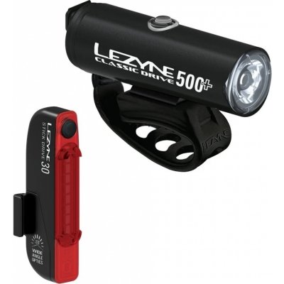 Lezyne Classic Drive 500+/Stick Drive Pair Satin Black Front 500 lm / Rear 30 lm Predný-Zadný Cyklistické svetlo