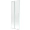Mexen Velar L, 2-krídlová posuvná vaňová zástena 75 x 150 cm, 8mm číre sklo, biely profil, 896-075-003-01-20