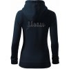 Šachové figúrky v rade - obrys - Mikina dámska trendy zipper s kapucňou - 2XL ( Tmavomodrá (veľmi tmavá - skoro čierna) )