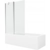 MEXEN/S - Vega obdĺžniková vaňa 180 x 80 cm s panelom + vaňová zástena 120, transparent, chróm 550118080X9412110100