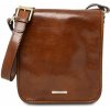 Kožená taška cez rameno s dvoma priehradkami TL Messenger - Tuscany Leather Farba: Medová