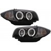 KITT Lightning Angel Eyes Headlights suitable for BMW 1 Series E81 E82 E87 E88 (2004-2011) Black