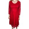 LGM Dámske čipkované červené šaty SIMONA Farba: Červená, Veľkosť: 2XL Červená 50