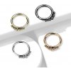 Šperky eshop - Piercing do nosa z chirurgickej ocele - prerušený kruh, guľôčky, 1,2 mm O01.06 - Farba: Medená