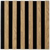 Akustický panel čierny podklad / lamely dub svetlý 270x30 cm