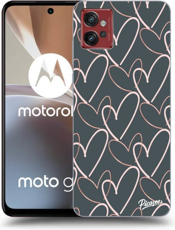 Púzdro Picasee silikónové Motorola Moto G32 - Lots of love čierne