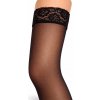 TreRose Dámske samodržiace pančuchy 20 DEN opriadaná lycra krajka 6 cm Biela