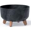 PROSPERPLAST Kvetináč GRACIA LOW BETON EFFECT 28,5 cm antracit