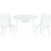 EcoToys WH135 Detský nábytkový set, okrúhly stôl + 2 stoličky, priehradka na hračky, biela farba