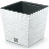 PROSPERPLAST Kvetináč FURU SQUARE LOW 30cm biely