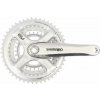 Shimano kľuky FC-M191-S 170mm 48x38x28 zubov, strieborné, bez krytu, 8 speed, pre os štvorhran