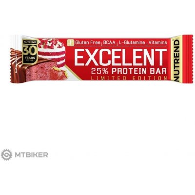 NUTREND EXCELENT PROTEIN BAR proteínová tyčinka, 85 g, jahodová torta