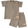 Chlapčenská súprava tričko+kraťasy NATIVE s krátkym rukávom - 092 - Natural hnedá