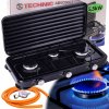Turistický varič plynový 3-horákový čierny 5500 W