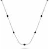 Brilio Silver Strieborný náhrdelník s čiernymi guličkami NCL112WBC