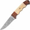 Haller Pevný Outdoor nůž 225mm s damaškovou čepelí a střenkou z ořešáku a kosti