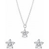 Súprava šperkov z bieleho zlata s diamantovými kvietkami KLENOTA S0739202