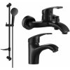 Sada batérií Mexen Fabia DF05 - umývadlová batéria + vaňová batéria so sprchou čierna