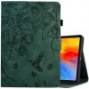 AppleKing púzdro s priestorom na karty a motívom kvetov pre iPad 10,2