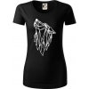 Geometria - vlk - vyjúci - Dámske tričko z organickej bavlny Origin (GOTS) - L ( Čierna )
