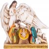 MagicHome Vianoce Dekorácia MagicHome Vianoce, Svätá rodinka pod krídlami anjela, polyresin, 21,5 cm