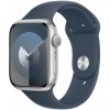 Apple Watch Series 9 45mm Stříbrný hliník s ledově modrým sportovním řemínkem - M/L