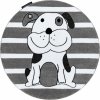 Dywany Łuszczów , Detský kusový koberec Petit Puppy grey kruh, 140x140 (priemer) kruh, šedá, detská izba
