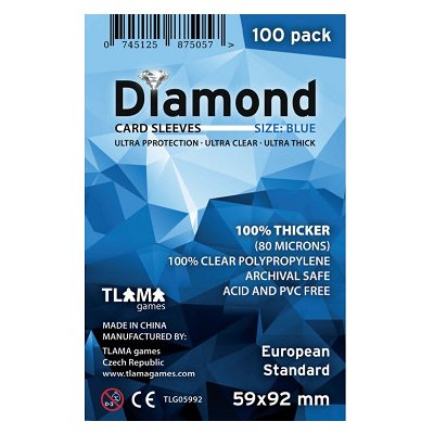 Tlama games Obaly na karty Diamond Blue European Standard