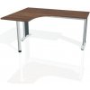 Pracovný stôl Flex, ergo, pravý, 160x75,5x120 (60x60) cm, orech/kov