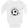 Futbalová lopta v triku - Body dojčenské s dlhým rukávom - Dlhý r. 6-12 mes ( Biela )