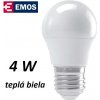 Žiarovka LED mini globe 4W, teplá biela, E27 (ZQ1110)