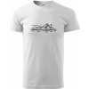 Nový Zéland nápis a hory Aoraki - Mount Cook - Klasické pánske tričko - 2XL ( Biela )