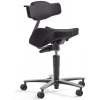 AJ Produkty Sedlová stolička EPSOM, s opierkou chrbta a hojdacím mechanizmom, čierna