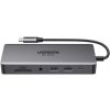 Ugreen HUB USB-C Dokovacia stanica / PD / 2x HDMI / RJ45 / TF slot / SD slot / jack 3.5 mm (6941876219650)