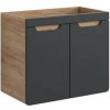 CMD Skrinka do kúpeľne ARUBA COSMOS 8204 dub artisan/čierny mat MDF/laminát 70 cm x 57 cm x 39 cm