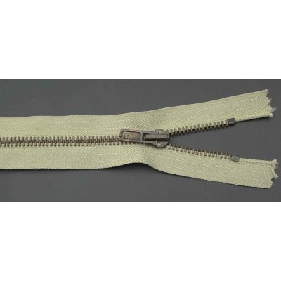 Jeansové zipsy starokovové č. 5 nedeliteľné - dĺžka 6 cm - 25 cm 18 cm šedozelená