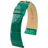 Kožený remienok Hirsch Prestige L 02207040-1, zelený, aligátora koža, dĺžka L, Quick Release 19 mm