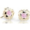 Cutie Jewellery Slušivé detské náušnice zo žltého zlata C2216-30-X-1 ružová
