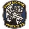 WARAGOD Vyšívaná nášivka Saint Michael Protect Us, žltá