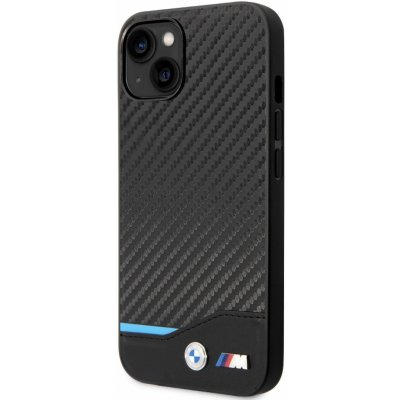 Púzdro BMW hard silikónové iPhone 14 PLUS Leather Carbon čierne