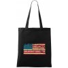Americká vlajka stará - Taška bavlnená - 42 x 38 cm ( Čierna )