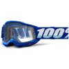 ACCURI 2 100% - USA , Enduro Moto brýle modré - čiré Dual plexi