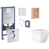 Grohe Rapid SLX - Set predstenovej inštalácie, klozetu, dosky SoftClose, tlačidla Skate Cosmopolitan a súpravy na vhadzovanie tabliet, Triple Vortex, kefovaný Warm Sunset SANI11BB4146