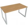 Hobis Pracovný stôl UNI O, 140x75,5x80 cm, dub/sivá
