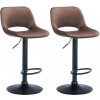 Sada 2 barových stoličiek Camden velvet, hnedá
