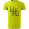 Šachové figúrky kreslené - Klasické pánske tričko vyššej gramáže - XL ( Limetková )