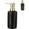 Erga Madrid, keramický dávkovač mydla, čierna-zlatá matná, ERG-SEP-10DOZMADRBLAC